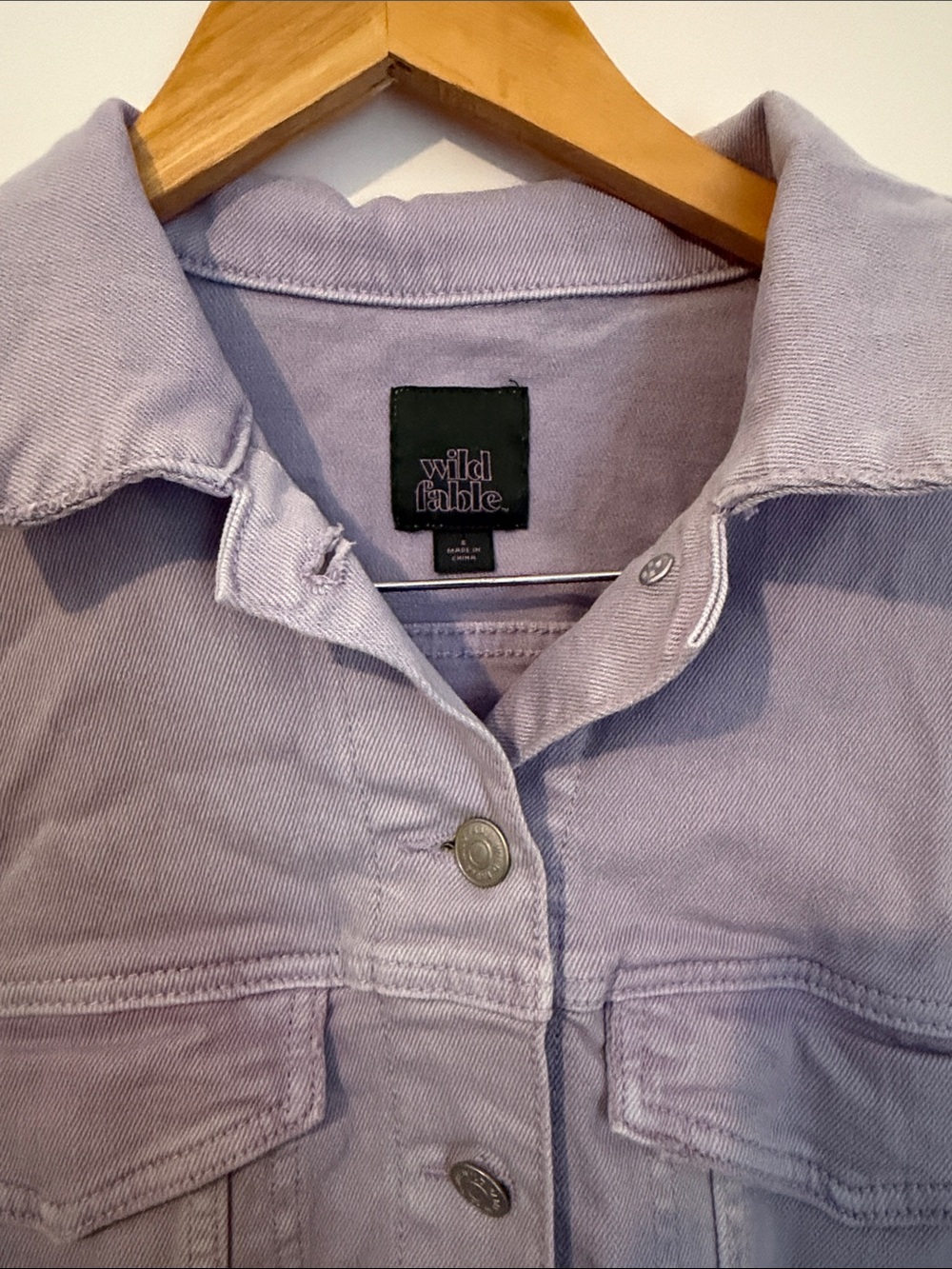 wild fable Lavender Cropped Denim Jacket - Picture 2 of 6